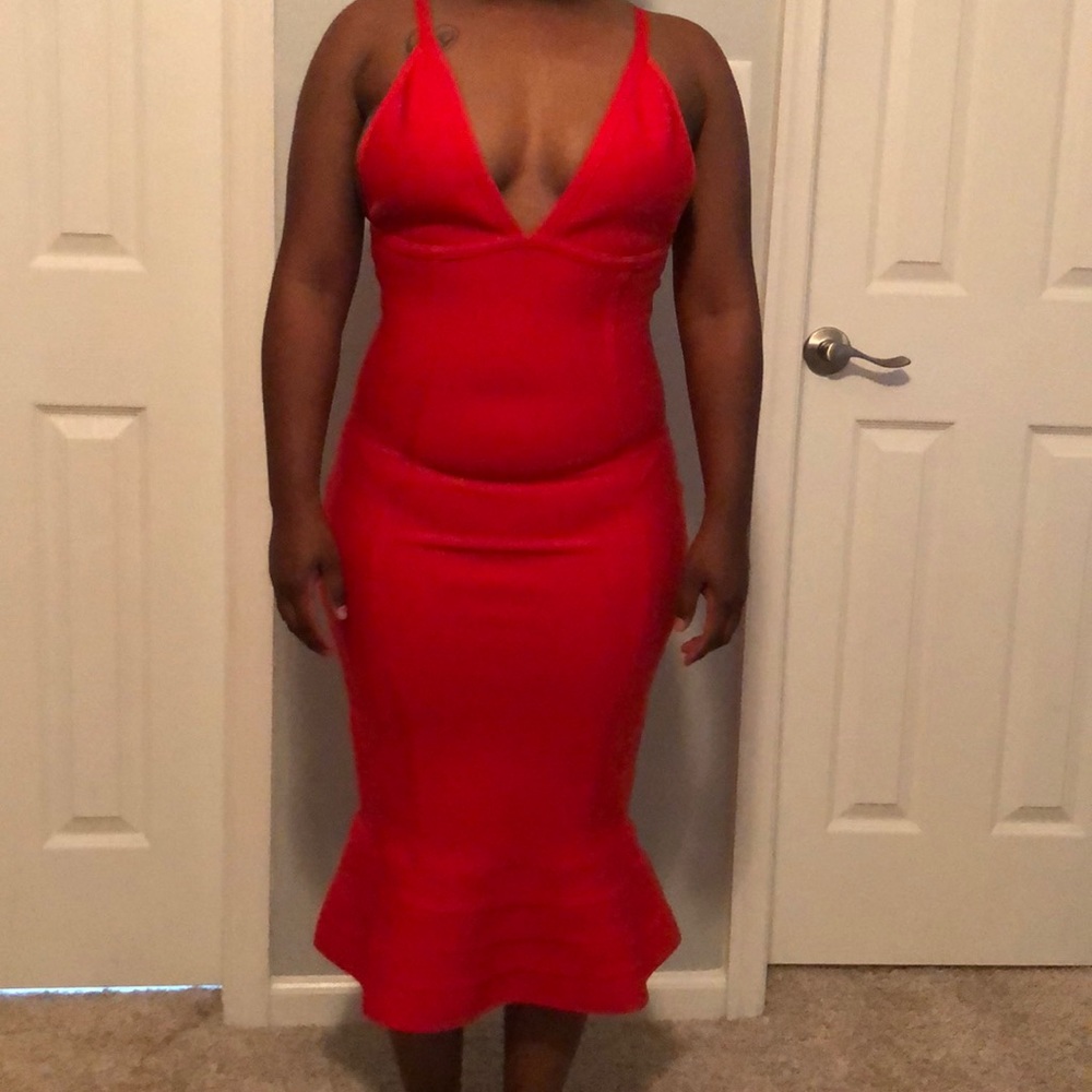 Red mermaid dress